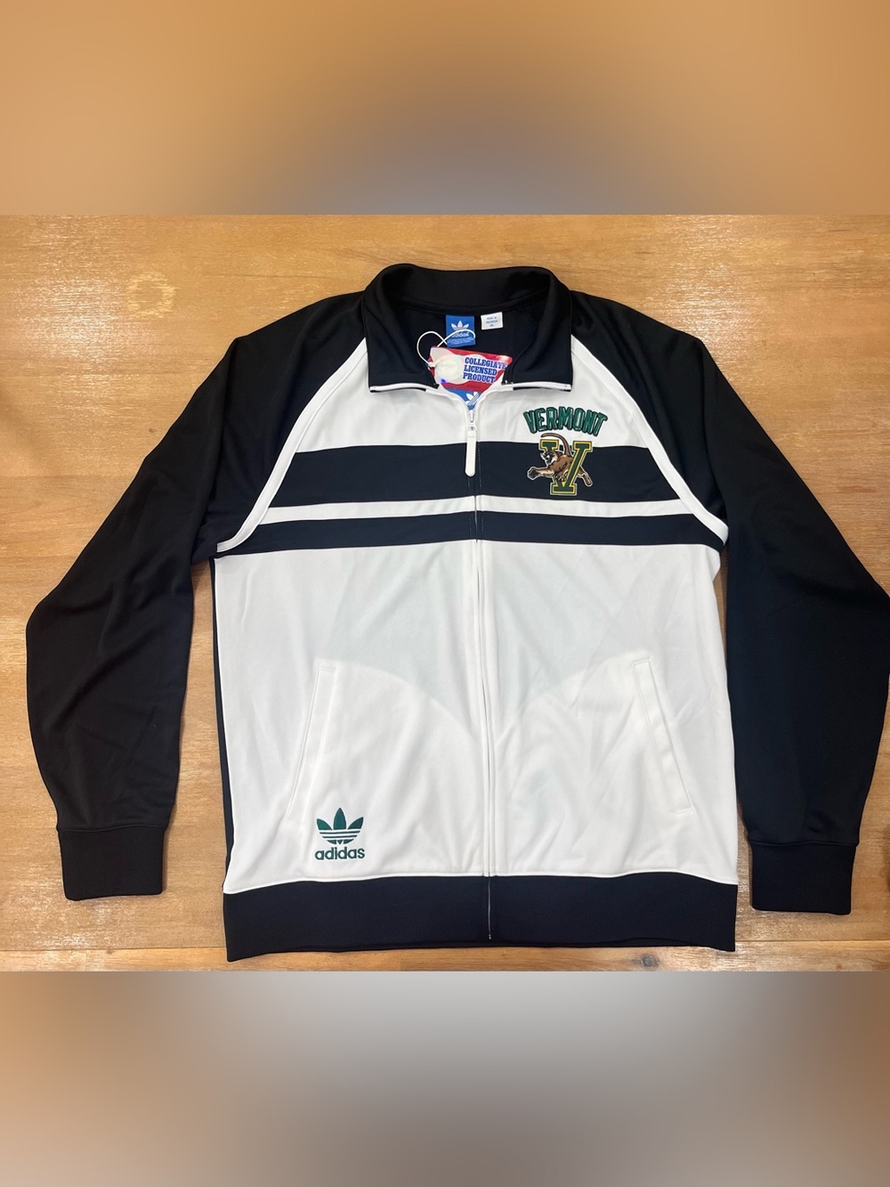 adidas Black and White Lightweight Zip-Up Track Jacket